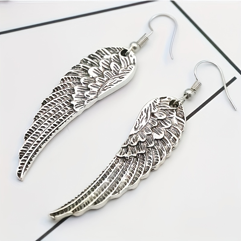 Retro Angel Wing Pendant Earrings — Ethereal Gift